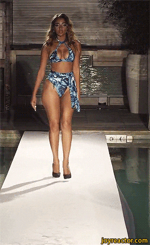 Sexy Model Walking On Runway GIF