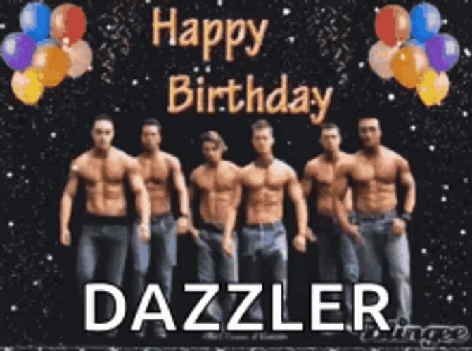 Sexy Muscle Men Birthday Balloons GIF