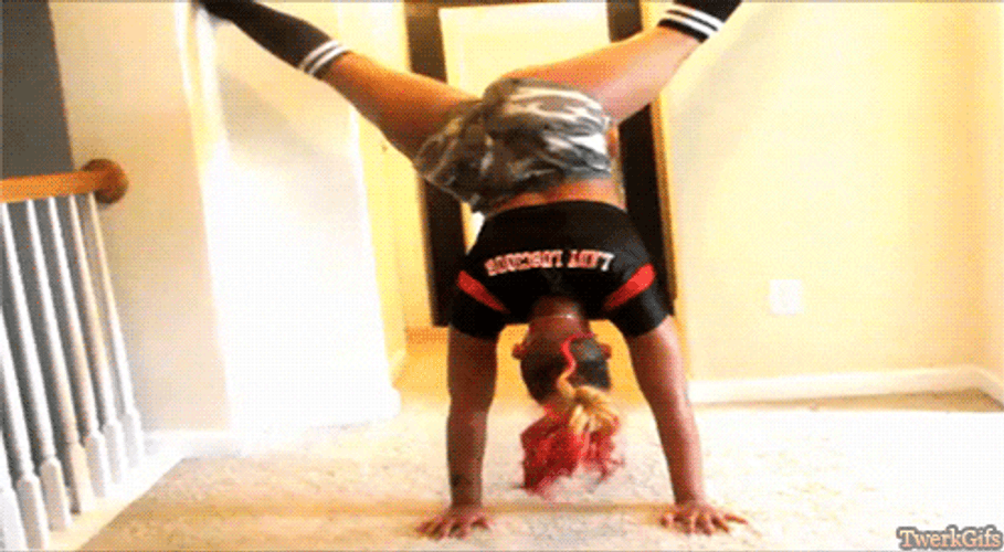 Sexy Upside Down Funny Twerk GIF