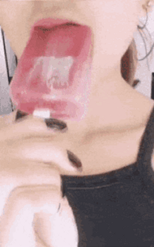 Sexy White Girl Sucking Popsicle Ice Cream GIF