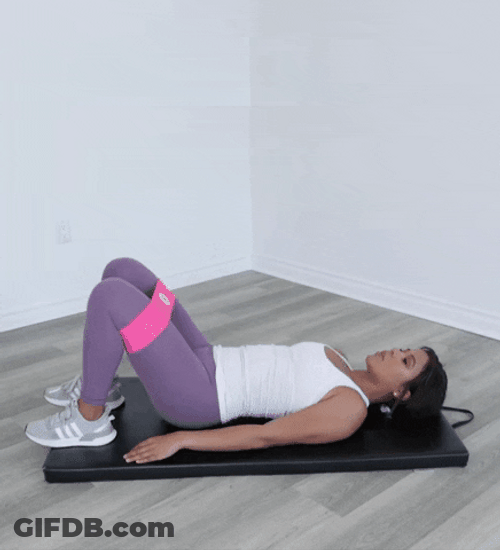 Sexy Workout Glute Bridge Leg Stretch GIF