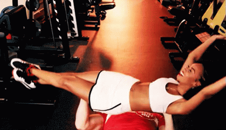 Sexy Workout Strong Lift Couple Gym GIF