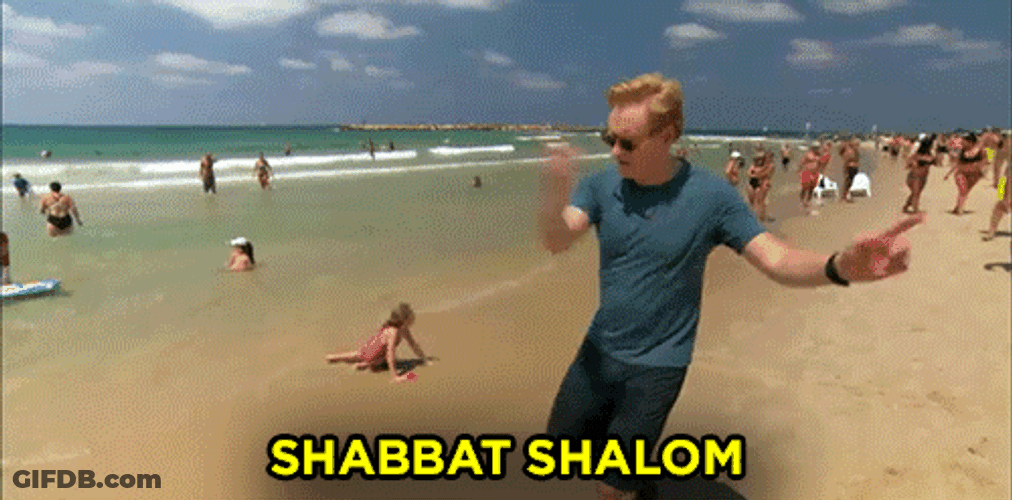 Shabbat Shalom Beach Conan O'Brien GIF
