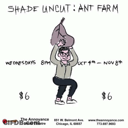 Shade Uncut Ant Farm Man Holding Leaf Over Head GIF