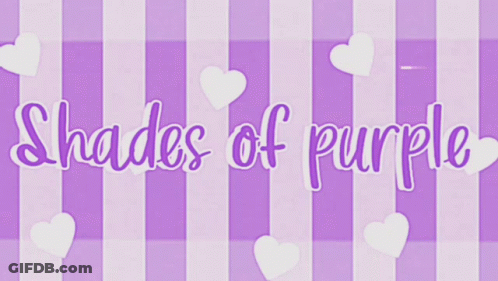 Shades Of Purple Is Written On A Purple And White Stripped Background GIF