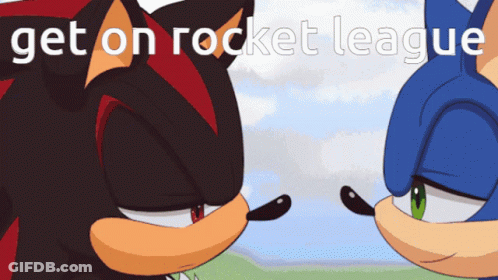 Shadow And Sonic Looking At Each Other Saying Get On Rocket League GIF