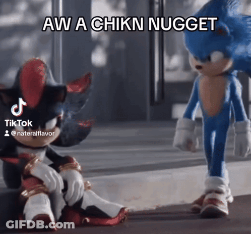 Shadow And Sonic Standing On Street GIF