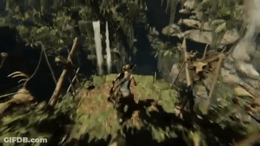 Shadow Of The Tomb Raider Cliff Jump GIF