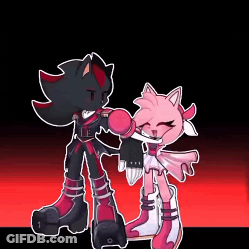 Shadow The Hedgehog And Amy Rose Dancing Together GIF
