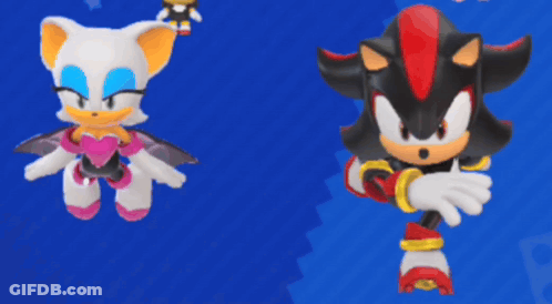 Shadow The Hedgehog And Rouge The Bat Standing Together GIF
