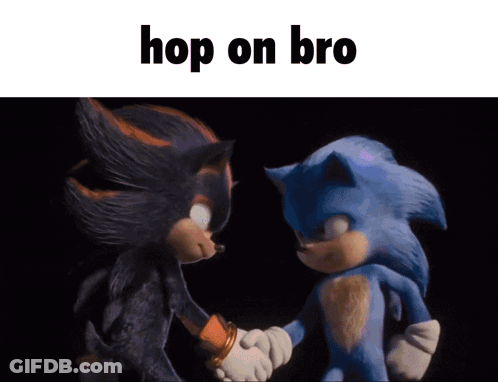 Shadow The Hedgehog And Sonic The Hedgehog Shake Hands In A Dark Room GIF