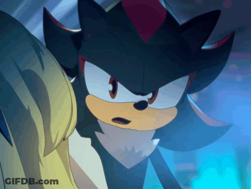 Shadow The Hedgehog Close Up Blue Background GIF