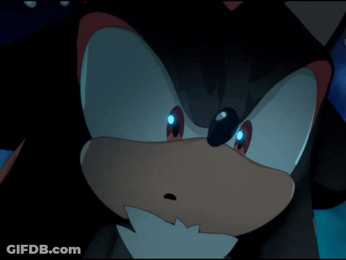 Shadow The Hedgehog Close Up With Glowing Eyes GIF