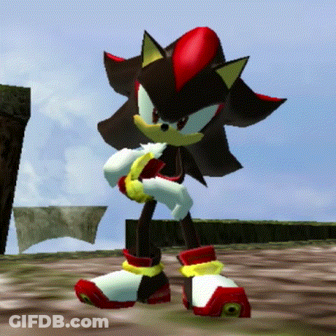 Shadow The Hedgehog From The Video Game Sonic The Hedgehog GIF