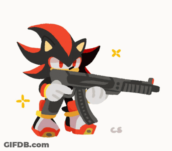 Shadow The Hedgehog Holding A Gun Animation GIF