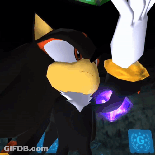 Shadow The Hedgehog Holding Purple Crystal GIF