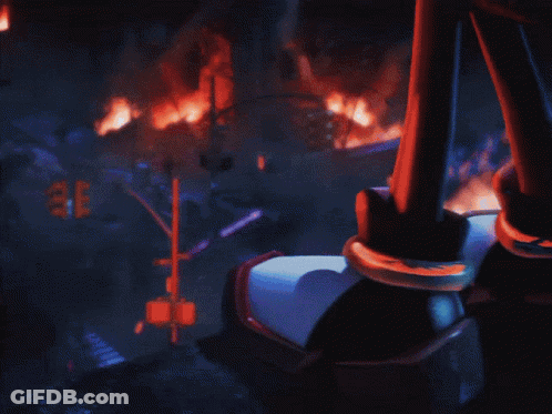 Shadow The Hedgehog In Front Of Full Moon GIF