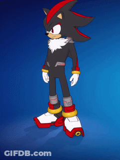 Shadow The Hedgehog In Red Hat And White Gloves GIF