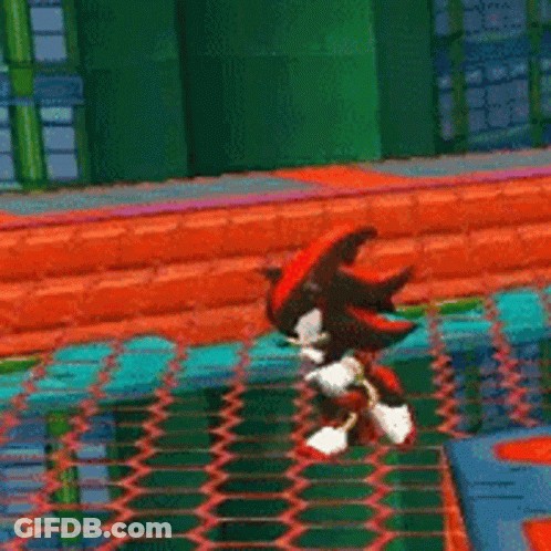 Shadow The Hedgehog Is Flying Through The Air In A Video Game GIF