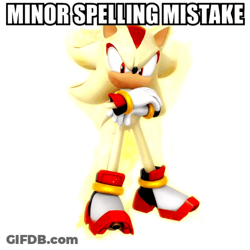 Shadow The Hedgehog Minor Spelling Mistake Win GIF