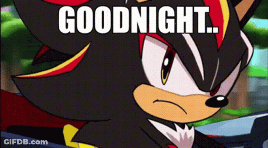 Shadow The Hedgehog Smiling Goodnight GIF