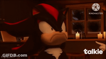 Shadow The Hedgehog Standing In Front Of Window With Candles GIF