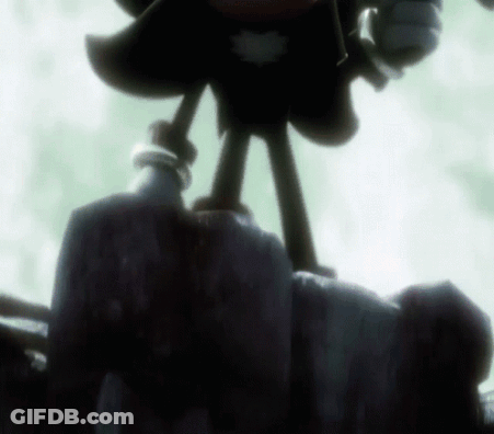 Shadow The Hedgehog Standing On A Rock GIF