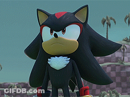 Shadow The Hedgehog Standing On Checkered Field GIF
