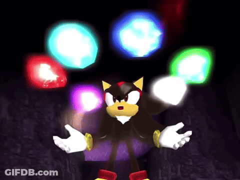 Shadow The Hedgehog Surrounded By Glowing Spheres GIF