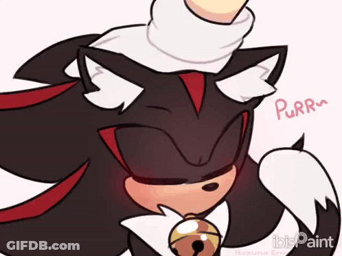 Shadow The Hedgehog With Bell Saying Purr GIF