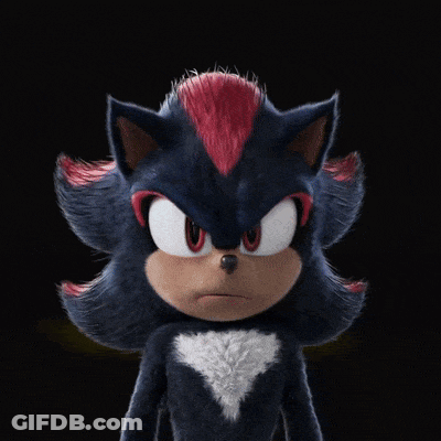 Shadow The Hedgehog With Red Mane And White Heart GIF
