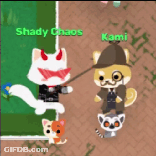 Shady Chaos And Kami Are The Names Of Two Cartoon Cats GIF