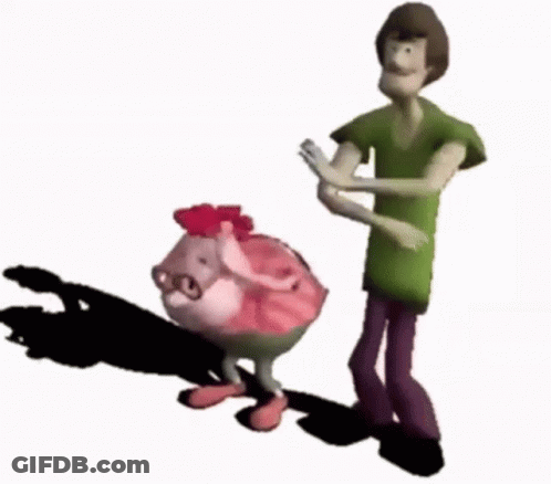 Shaggy And Cartoon Character Standing Together GIF
