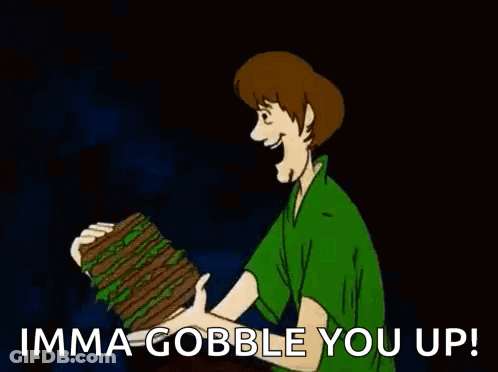 Shaggy From Scooby Doo Is Eating A Huge Hamburger . GIF