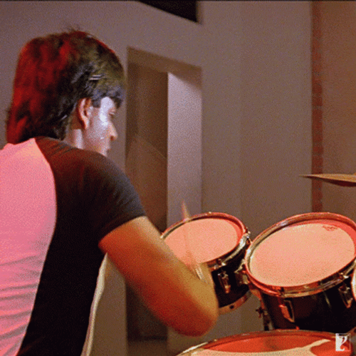Shah Rukh Khan Music Day Playing Drum GIF