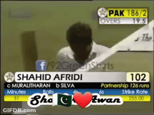 Shahid Afridi Playing Cricket Against Pakistan GIF
