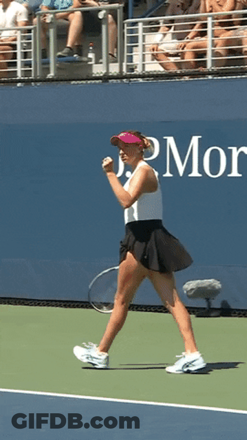 Shake Fist Female Tennis Player GIF