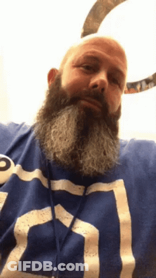 Shake My Head By Long Beard Man GIF