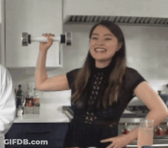 Shake Weight Asian Girl Laughing GIF