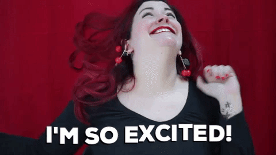 Shaking Girl I'm So Excited GIF