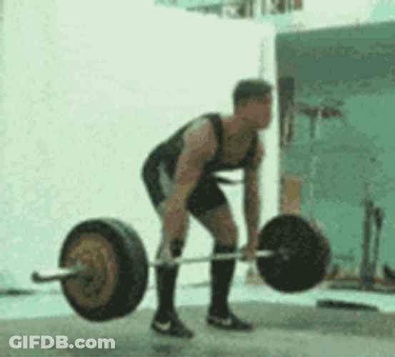 Shaking Man Doing Deadlift GIF