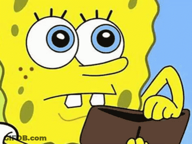 Shaking Spongebob Empty Wallet GIF