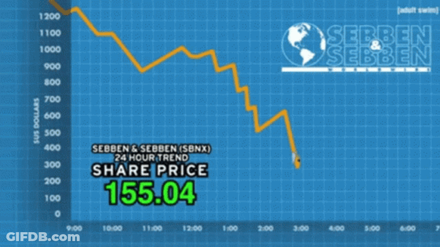 Shaking Statistics Going Down Illustration GIF