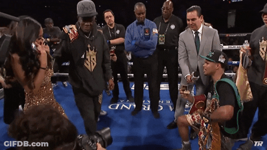 Shakur Stevenson Proposing To Michelle Ragston GIF