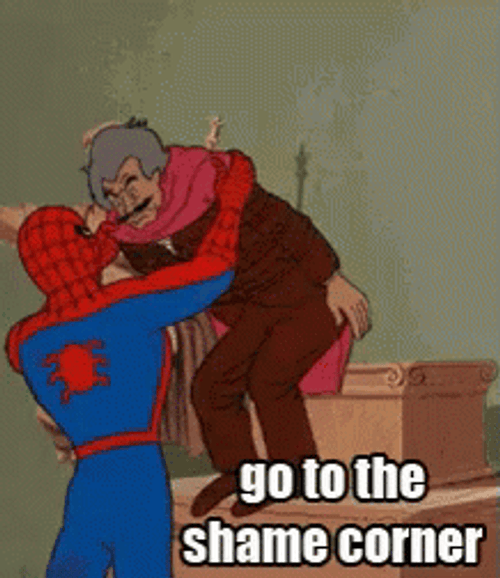 Shame Corner Spiderman GIF