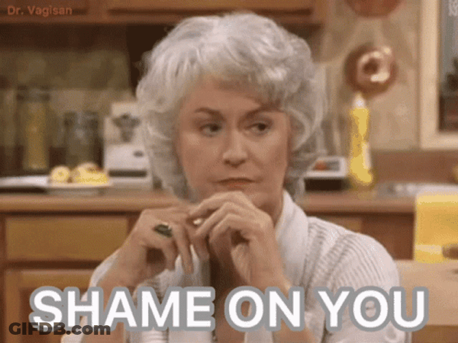 Shame On You Bea Arthu GIF