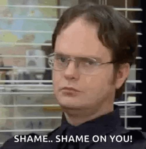 Shame On You Dwight Schrute GIF