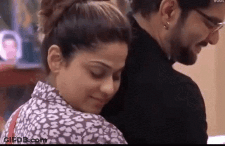 Shamita Giving Raqesh Hug From Behind GIF