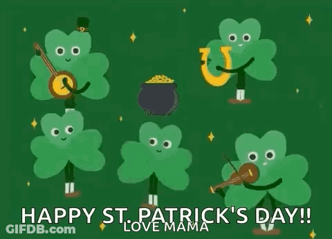 Shamrocks Playing Musical Instruments GIF