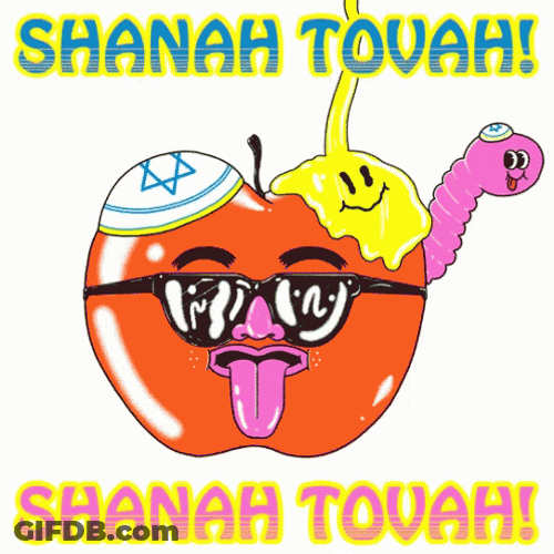 Shana Tova Punk Apple Honey Greeting GIF